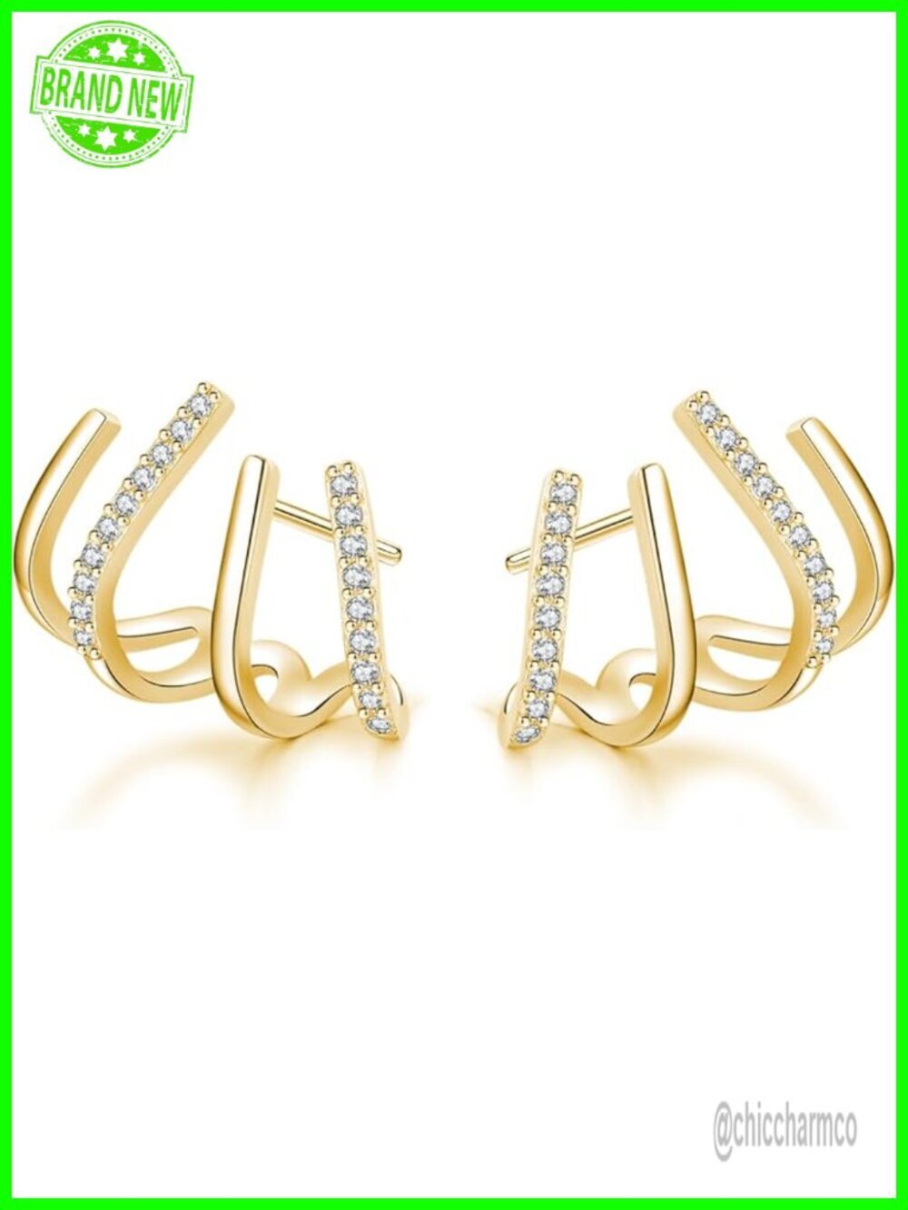 Real 925 Sterling Silver Claw Huggie Earrings Cuff Earrings Wrap
